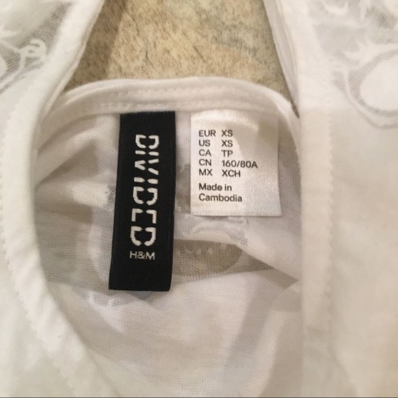 H&M DIVIDED white sugar skull tank top - Picture 4 of 7