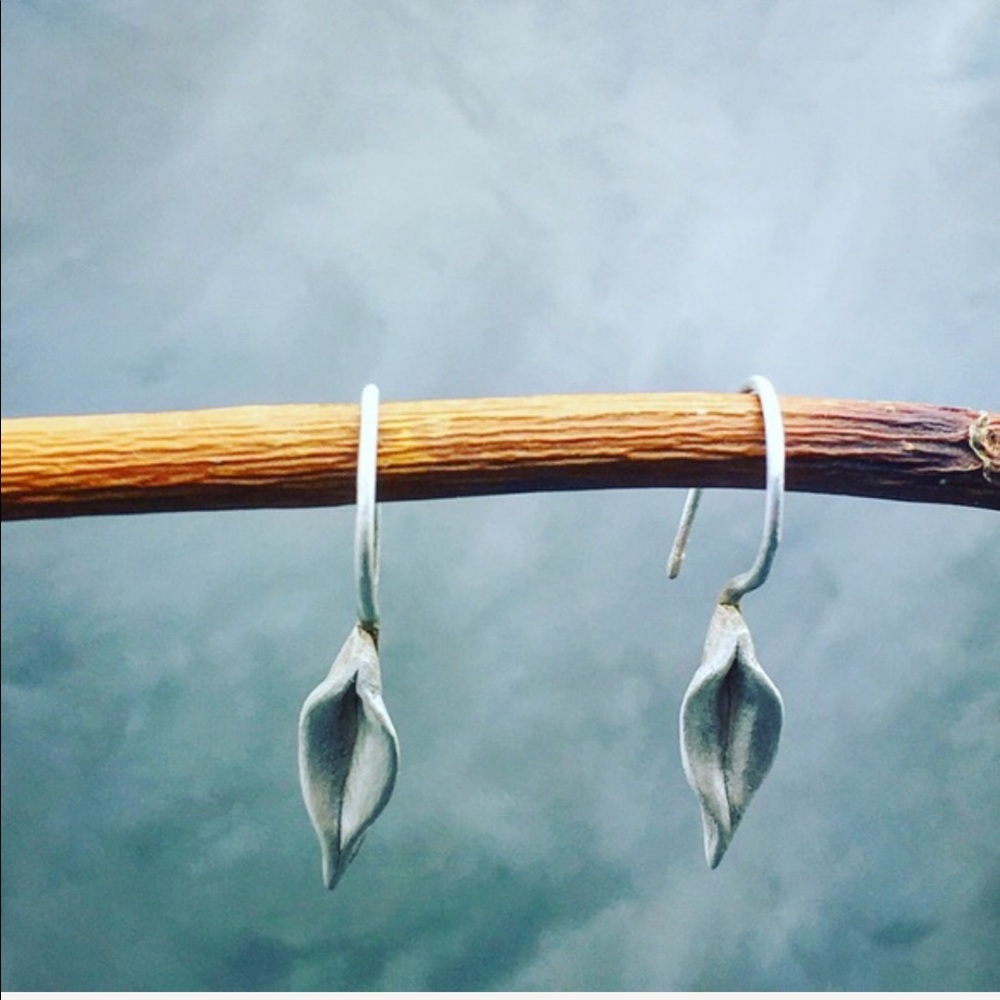 Matana Sterling Silver Organic formed earrings - Picture 4 of 5