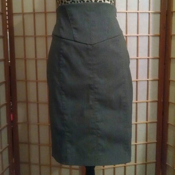Express- Grey high waist pencil skirt - Picture 1 of 4