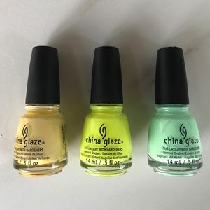 Set of 3 China Glaze Nail Polishes in Yellow