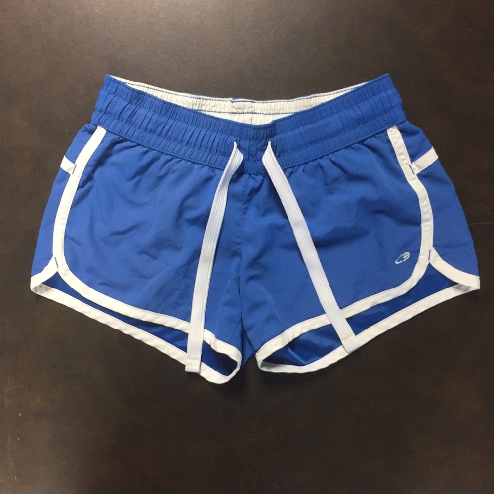 blue athletic shorts