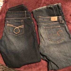 2 pairs of Size 12 jeans Am. Eagle & Rue 21