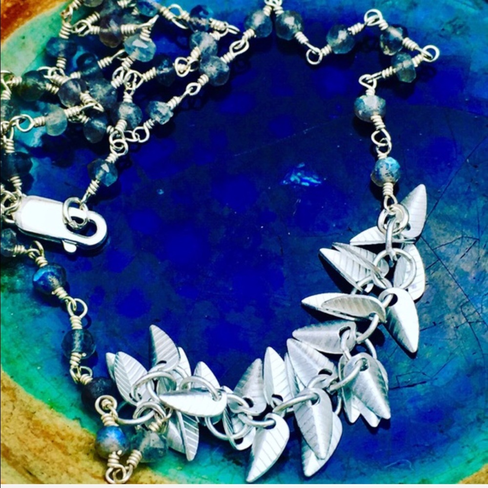 Host Pick Silver leaves and Labradorite necklace