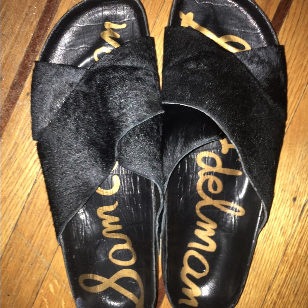 Sam Edelman calf hair slides