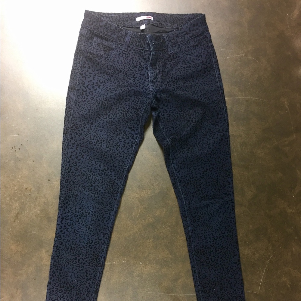 blue leopard print pants