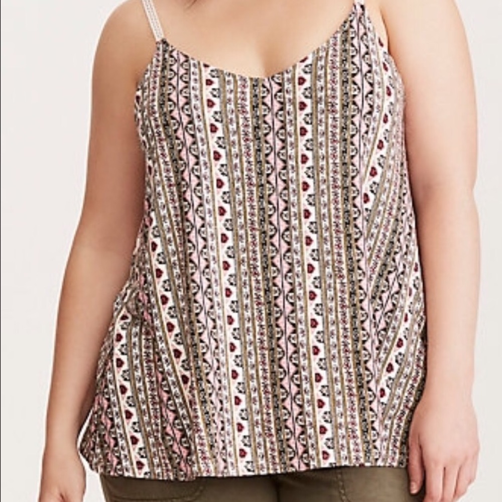 Torrid striped pink tank, with crotched straps