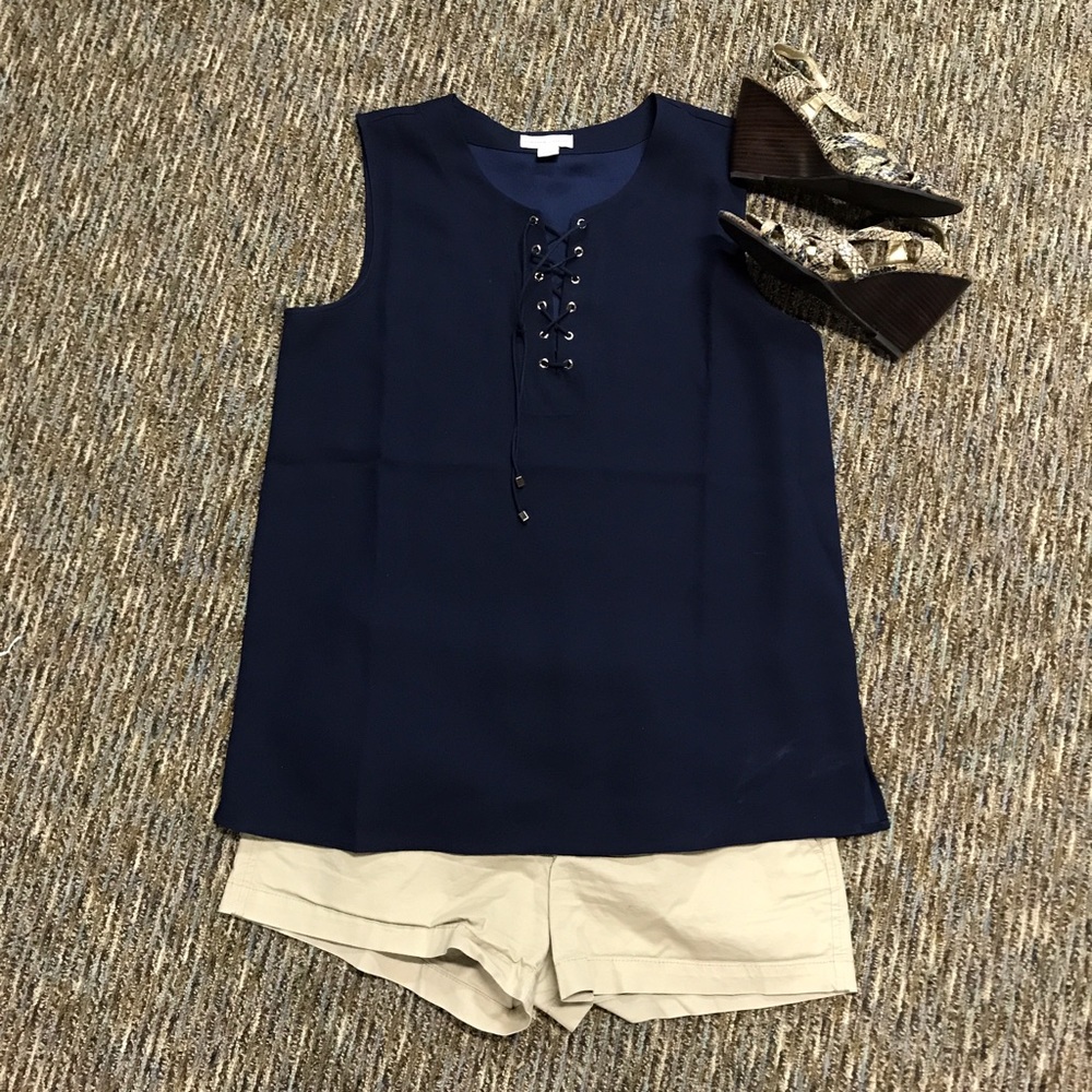 NWOT. Navy Blue sleeveless top