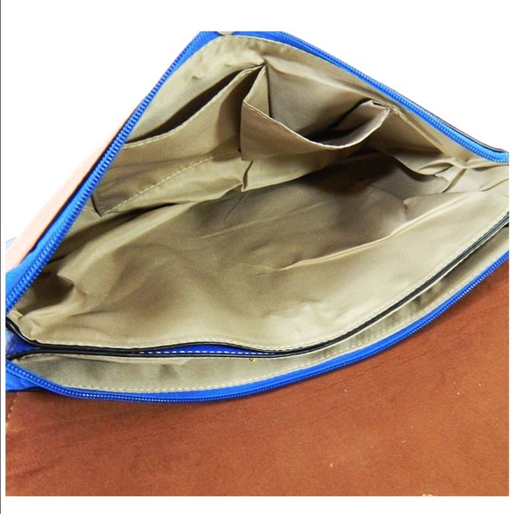 Brand New Python Snake Tan Clutch with Color Block - Picture 4 of 6