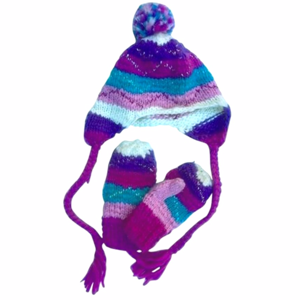 Adorable Warm & Cozy Winter Hat and Mittens Set
