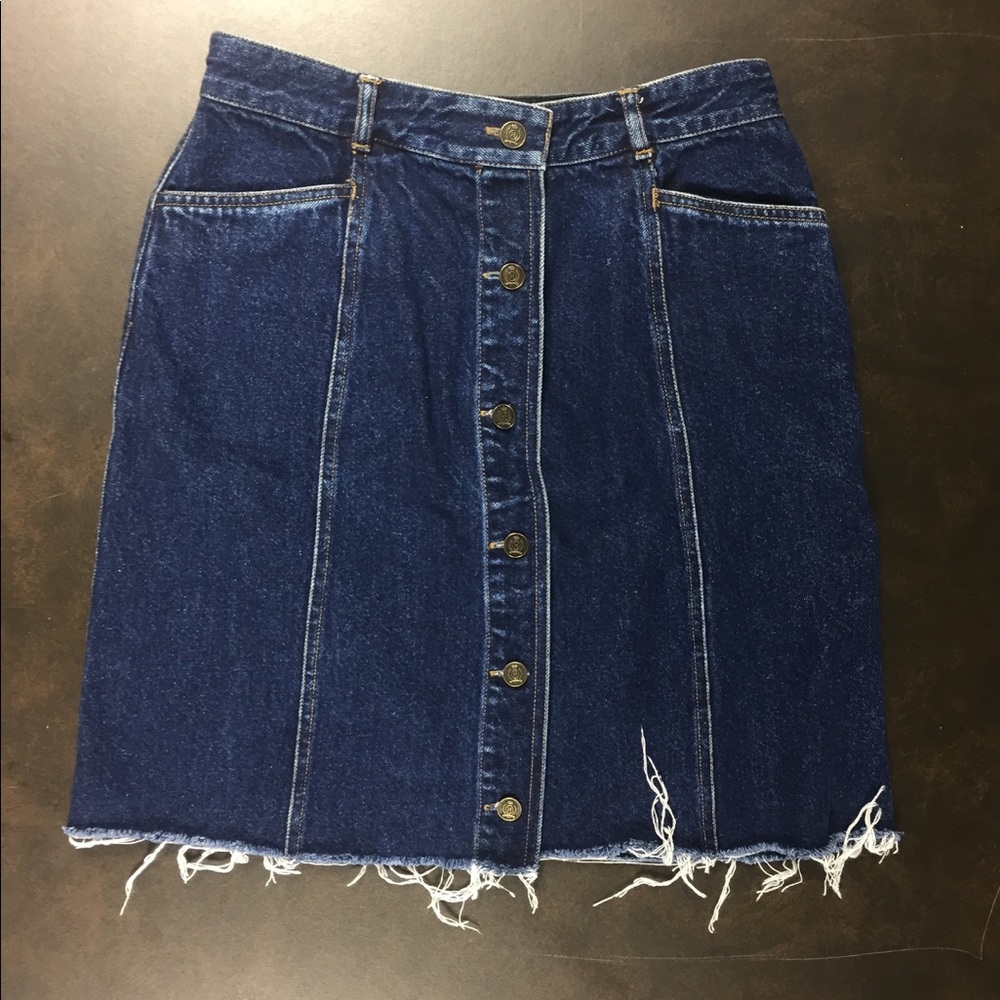 denim tommy hilfiger cutoff skirt