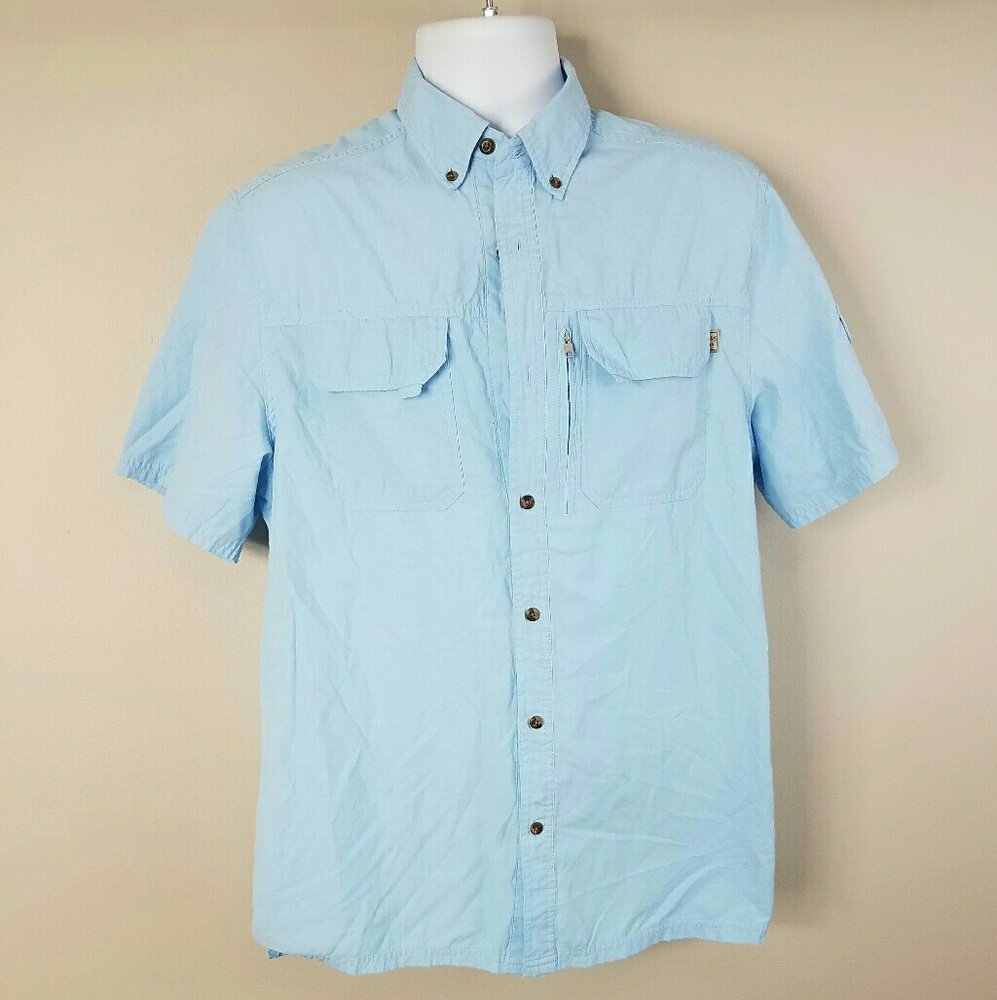 Field And Stream Blue Fishing Camping Button Up