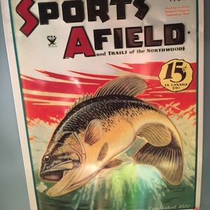 Old metal fishing poster