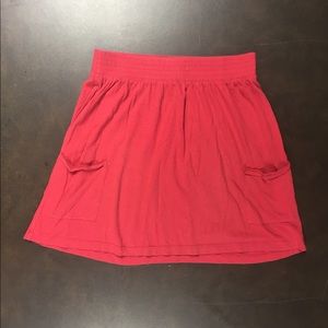 red skirt with pockets