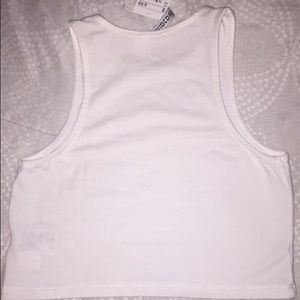 White Racer back crop top