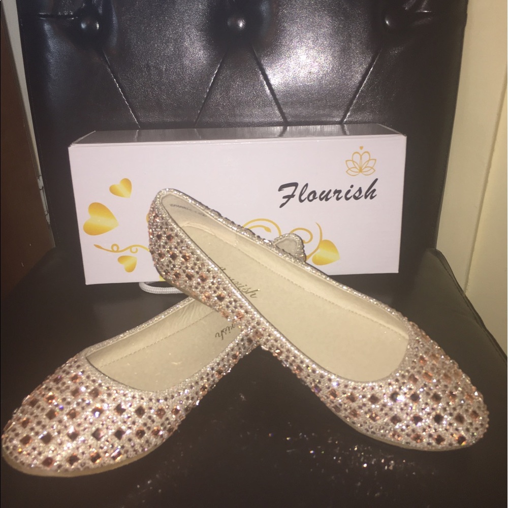 Rose gold wedding ballerina flats/shoes