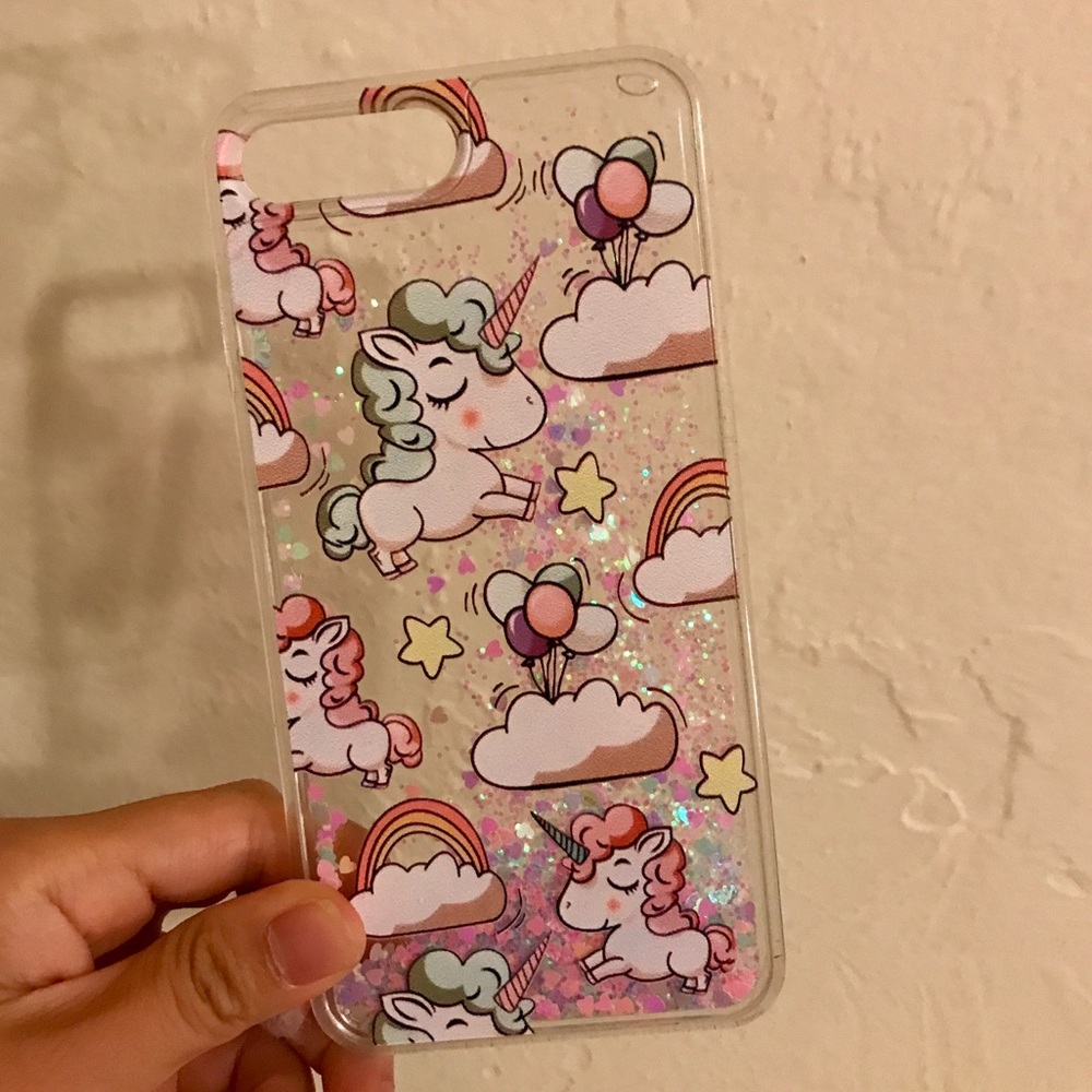 Unicorn Glitter iPhone 7 Plus Clear Case
