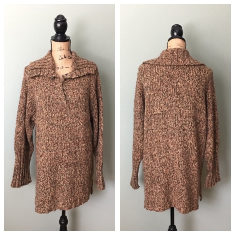 Avenue size 18/20 chunky knit brown cream sweater!