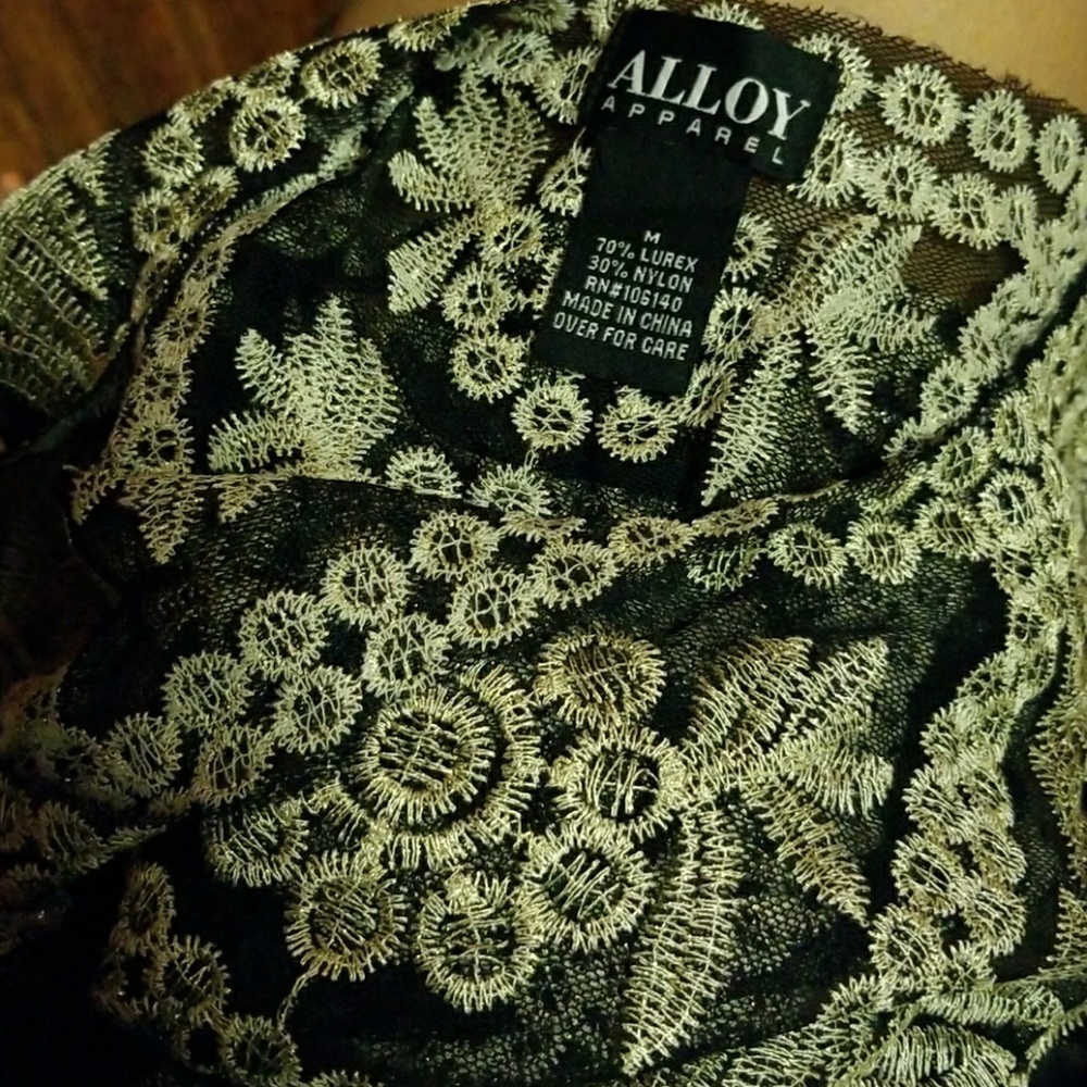 Sheer Black & Gold Blouse - Picture 3 of 3