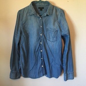 J. Crew Always Chambray Button-Up Shirt in Indigo