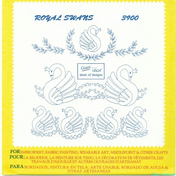 AUNT MARTHA'S Iron Transfers SWANS # 3900 - Picture 2 of 2