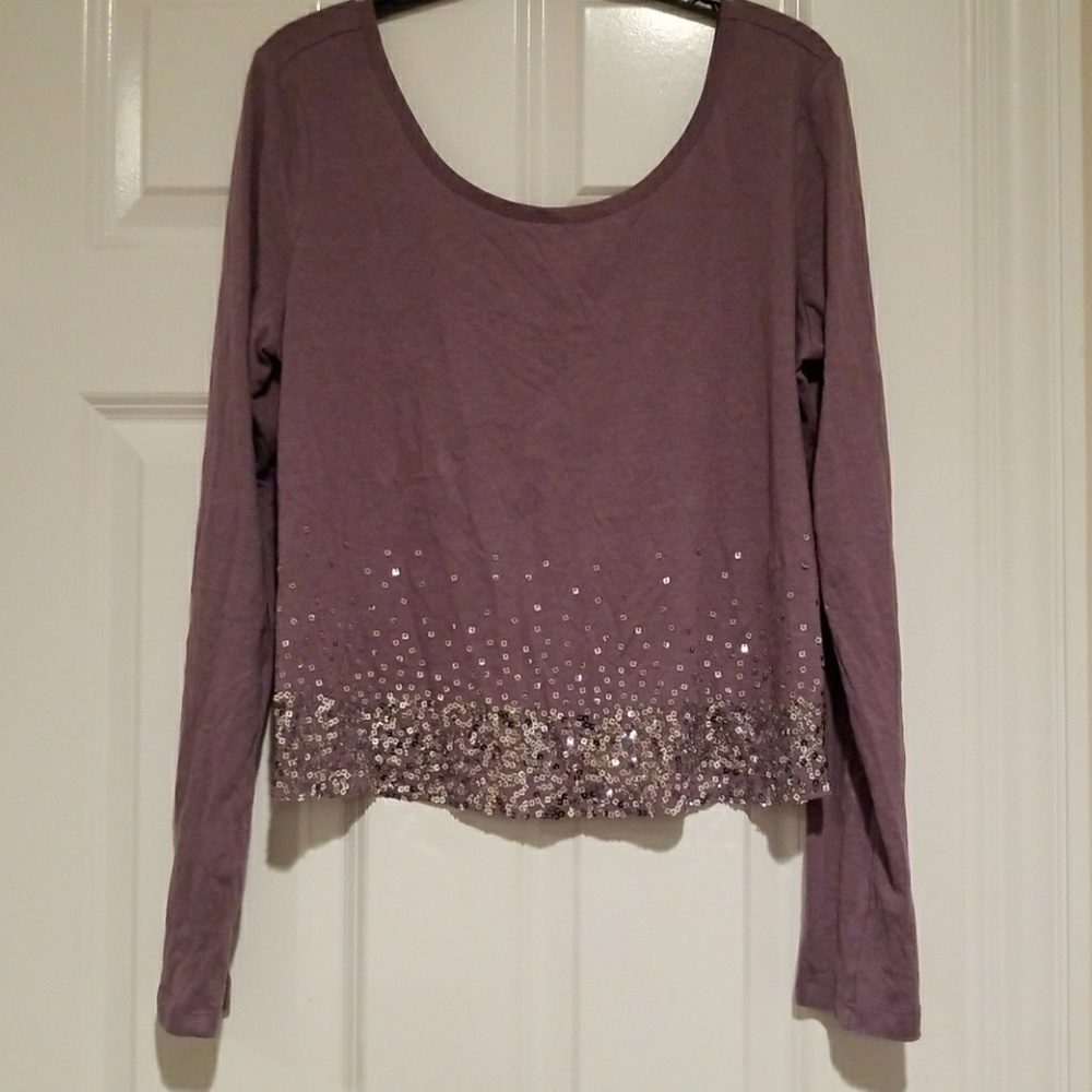 Light Purple sequin crop top size large
