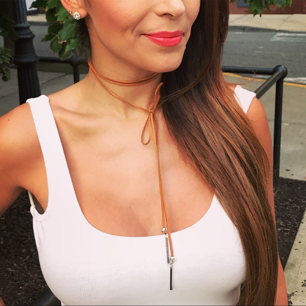 Light Brown Tie Wrap Necklace