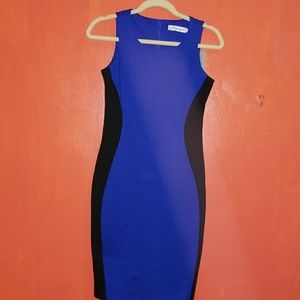 Black and blue body con dress