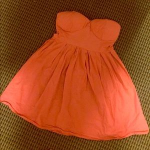 Melon Colored Strapless Dress NWOT