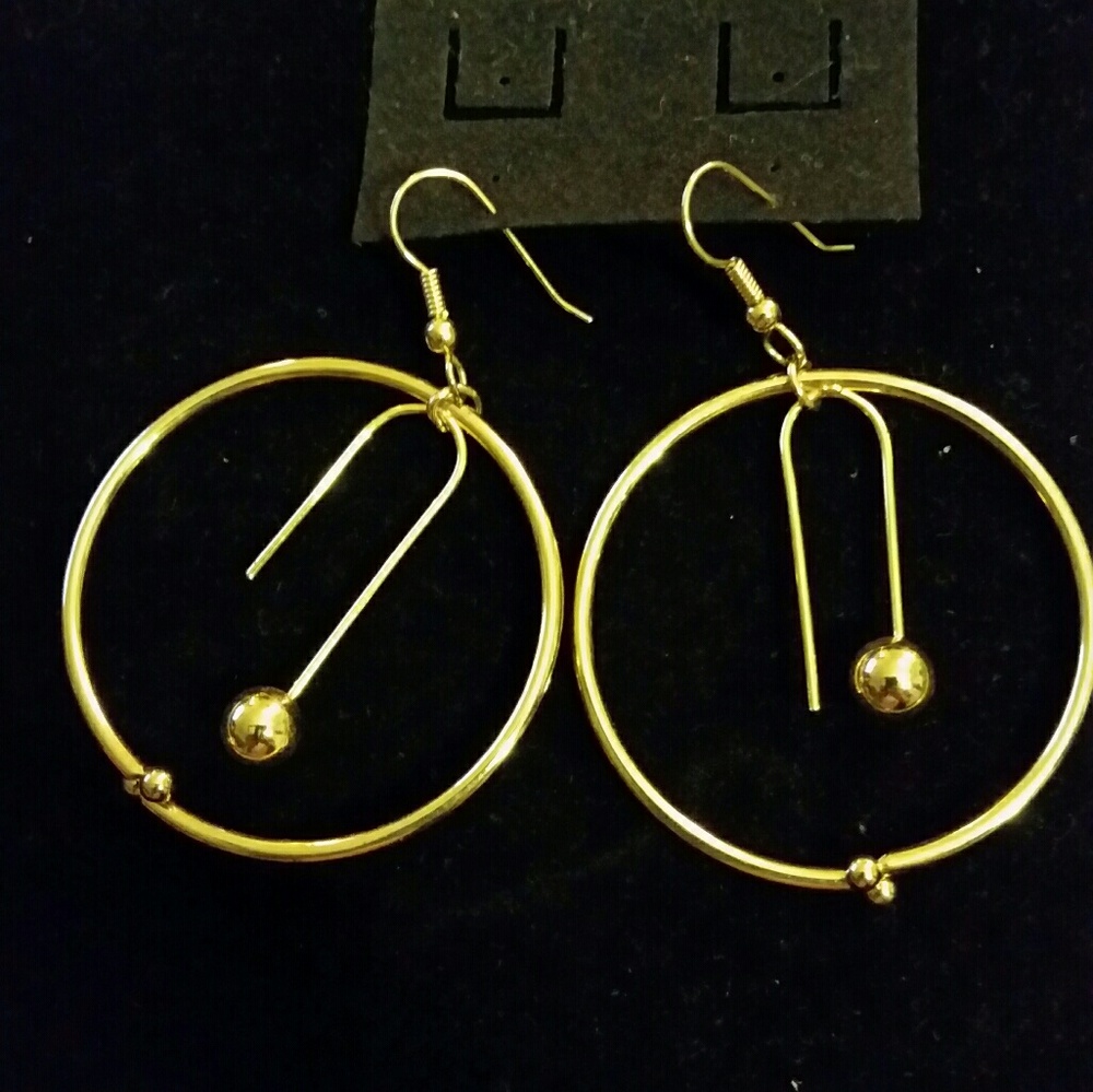 Brass hoop earrings