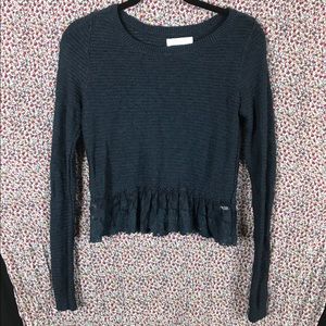 lace trim abercrombie sweater