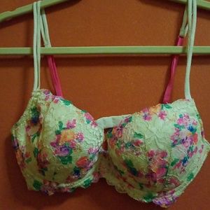 PINK Floral 32D bra