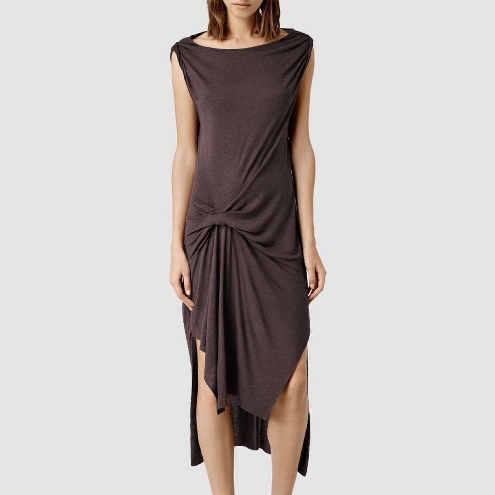 All Saints Riviera Dress Eggplant XS