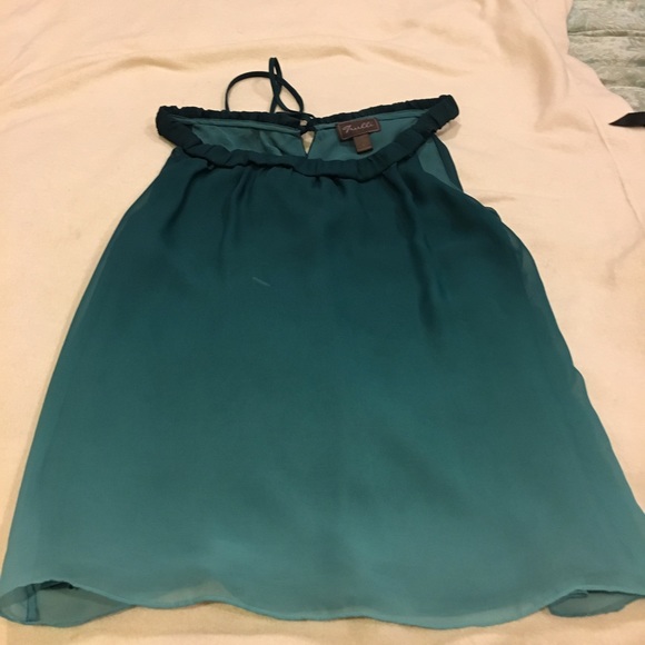 Truilli Green blue sleeveless blouse - Picture 1 of 3