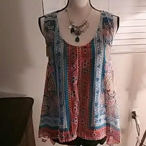 Brand New! AB Studio Paisley Print Tank Top