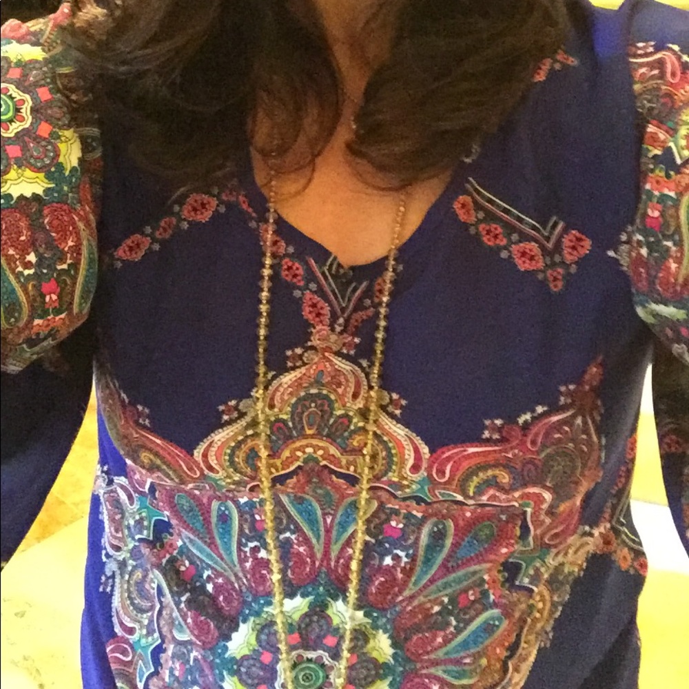 how.very.loved Boho tunic top royal blue/Teal/pink