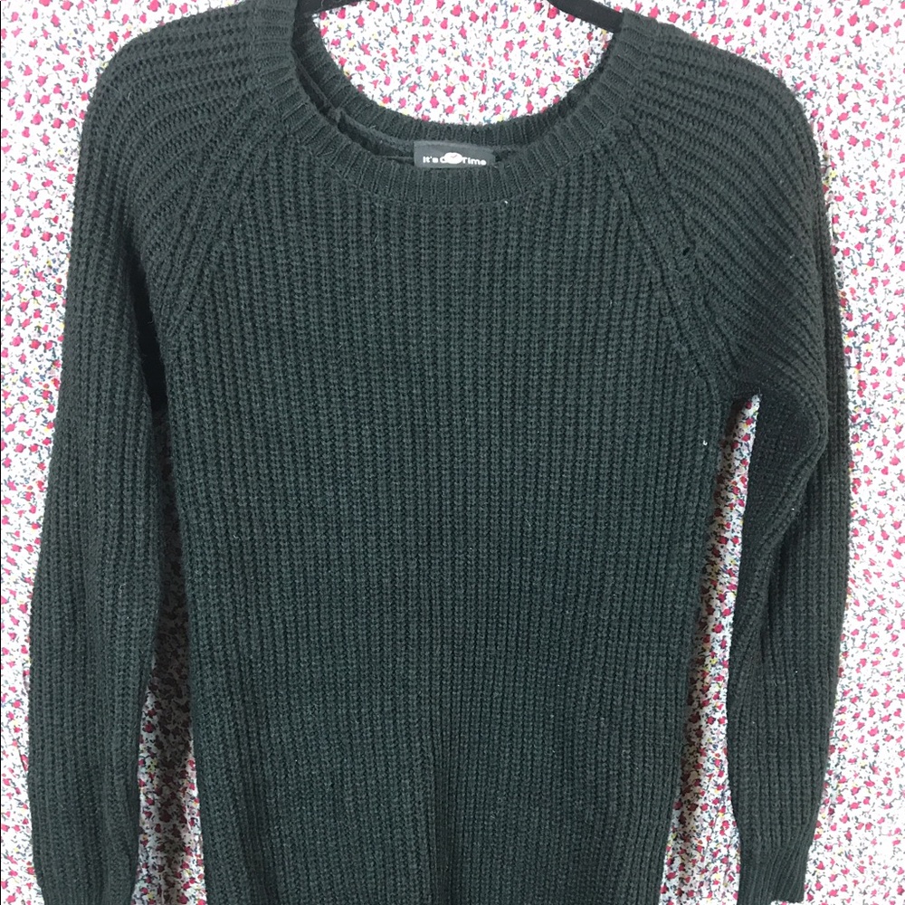 black tunic sweater