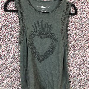 aeropostale heart lace muscle tank
