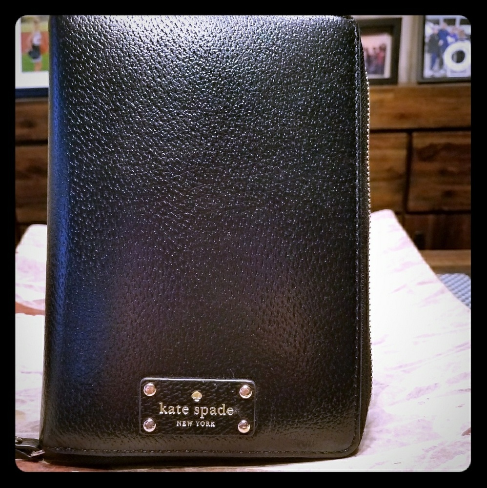 Kate spade planner black leather