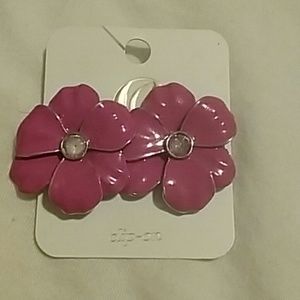 Flower clip on earings