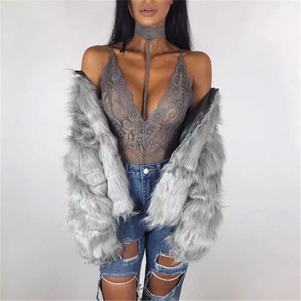 Olive Green Lace Bodysuit with Choker
