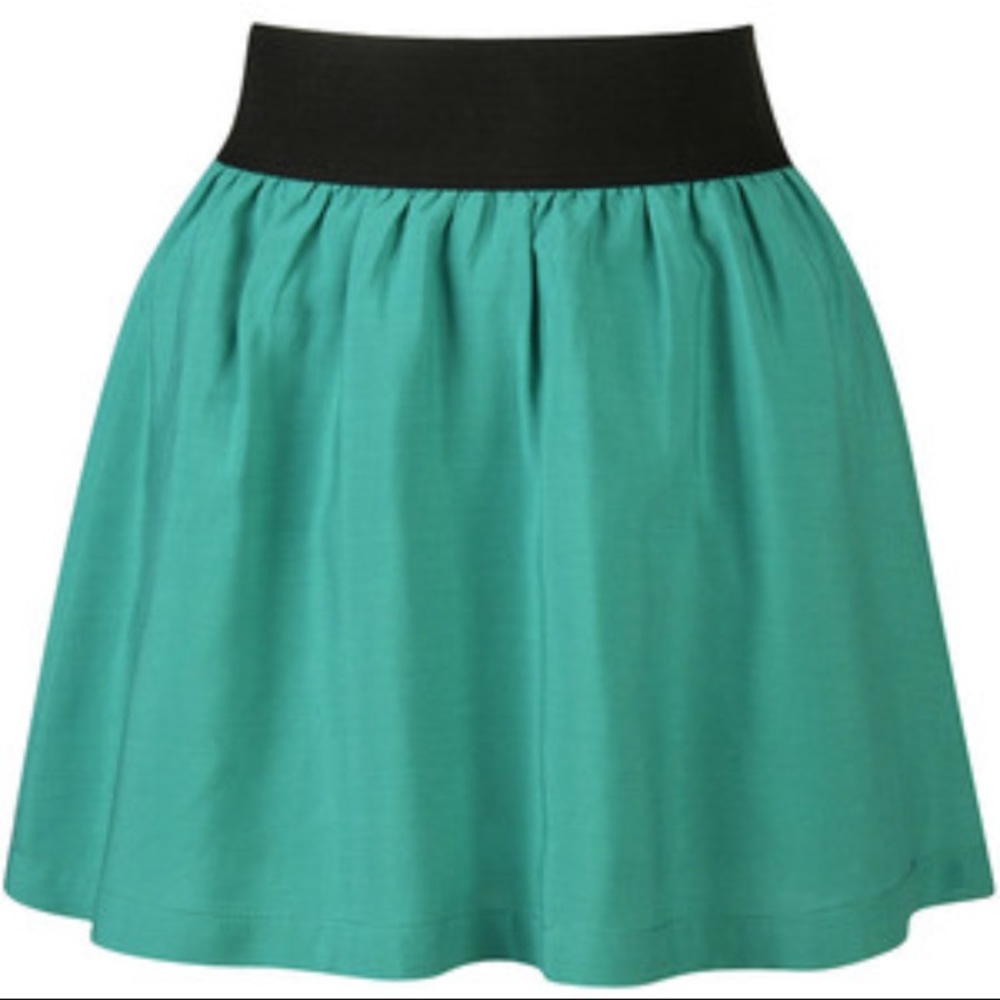 Forever 21 Teal & Black Skater Skirt