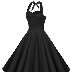 Black halter dress