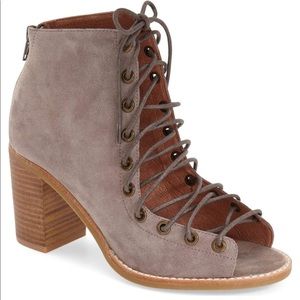 Cors' Suede Peep Toe Bootie