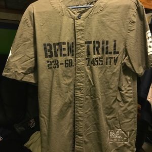 #BEENTRILL# medium long-tee button up shirt.