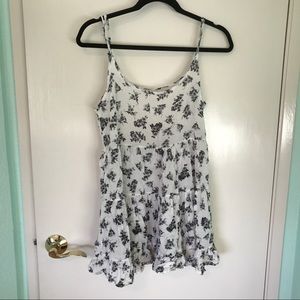 Brandy Melville White and Black Floral Dress