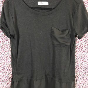 hollister chiffon trim shirt