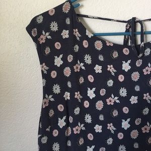 LOFT Floral Summer Dress with Scoop Back