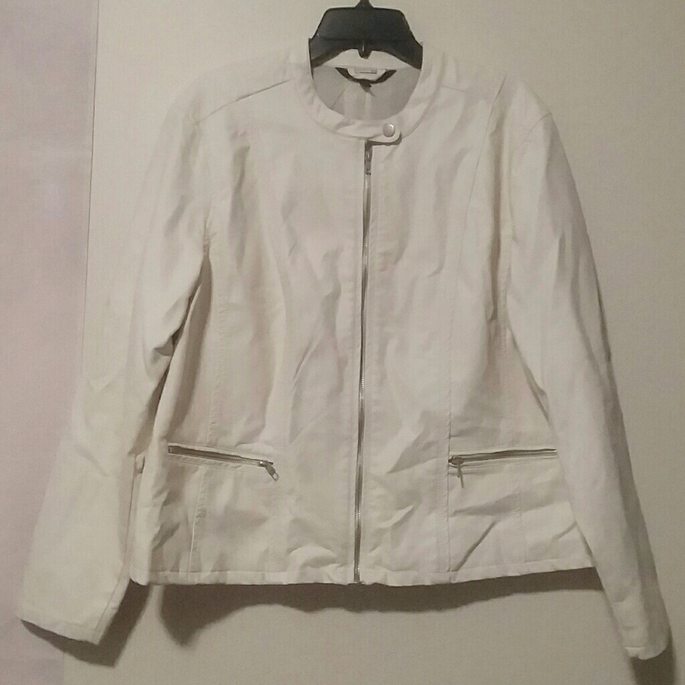 Off-White Faux Leather Jacket