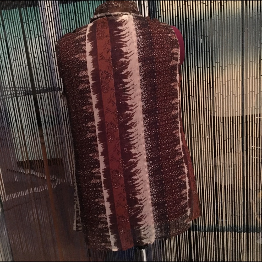 Coldwater creek sleeveless chiffon duster - Picture 2 of 3