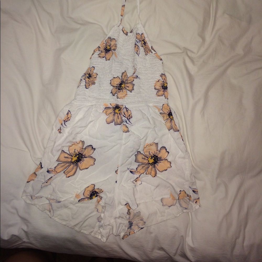 white floral romper